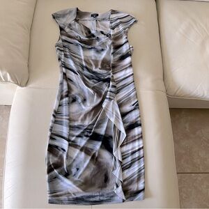 Komarov Beautiful Neutral color Marble tone Midi Dress Sz M